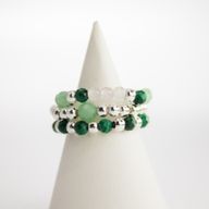 Conjunto de anillos con gema de espíritu ninfa - Espíritu del Bosque