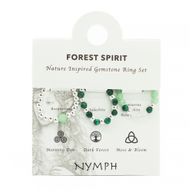 Conjunto de anillos con gema de espíritu ninfa - Espíritu del Bosque