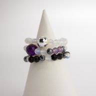 Conjunto de anillos de gema del espíritu de ninfa - Luna Llena