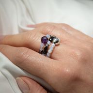 Conjunto de anillos de gema del espíritu de ninfa - Luna Llena