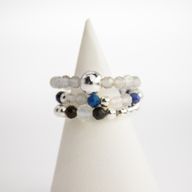Conjunto de anillos con gema de espíritu ninfa - Auroras boreales