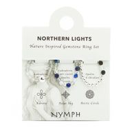 Conjunto de anillos con gema de espíritu ninfa - Auroras boreales