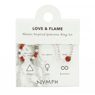 Conjunto de anillos de gema del espíritu ninfa - Amor y Fuego
