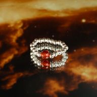 Conjunto de anillos de gema del espíritu ninfa - Amor y Fuego