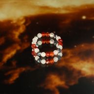 Conjunto de anillos de gema del espíritu ninfa - Amor y Fuego