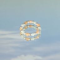 Conjunto de anillos con gemas de ninfa espiritual - Puesta de sol marina