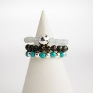Conjunto de anillos de gema de ninfa - Océano sin fin