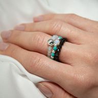 Conjunto de anillos de gema de ninfa - Océano sin fin
