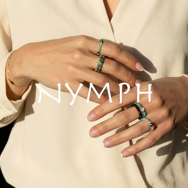 Conjuntos de anillos de gemas inspirados en la naturaleza Nymph