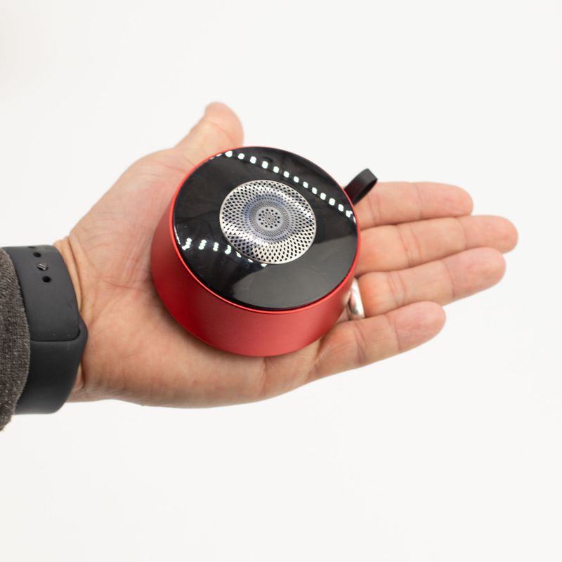 Mini altavoz con efecto de iluminación Mandela rojo