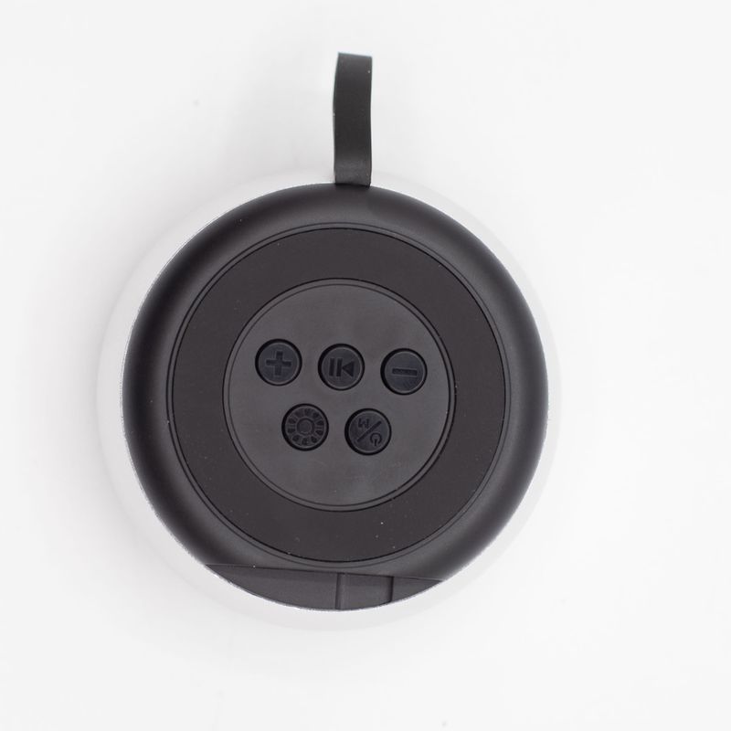 Altavoz mini plateado con efecto de iluminación Mandela