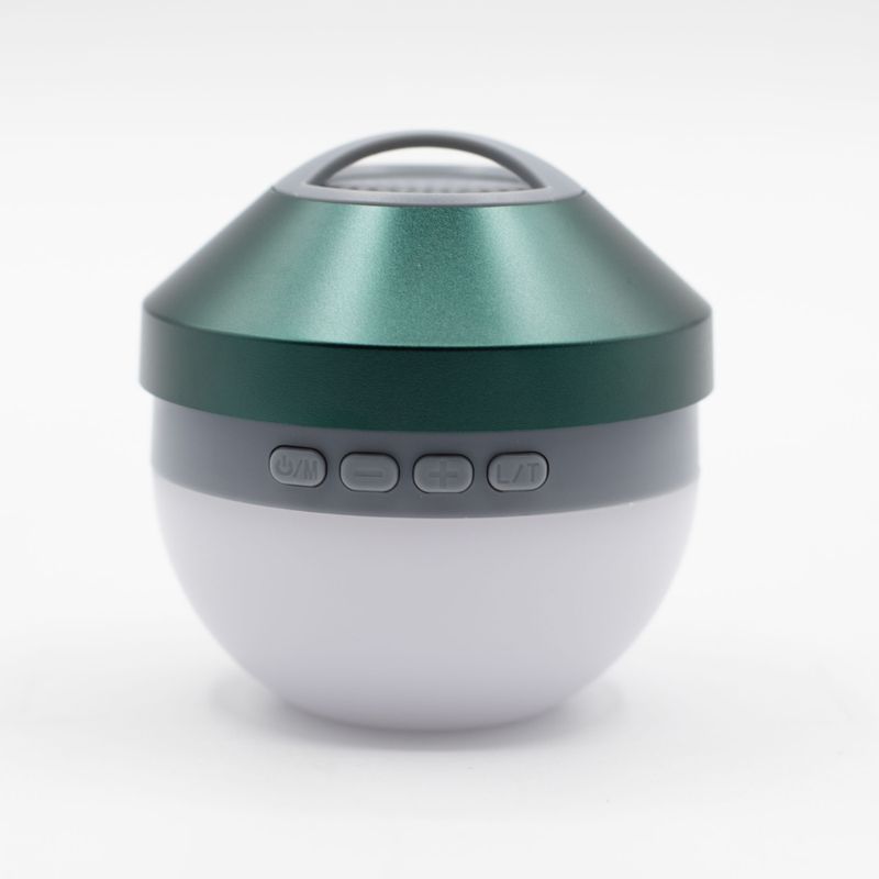 Lámpara colgante verde para acampar y mini altavoz
