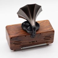 Altavoz de gramófono doble mini retro - Bluetooth - 5,4 vatios x 2