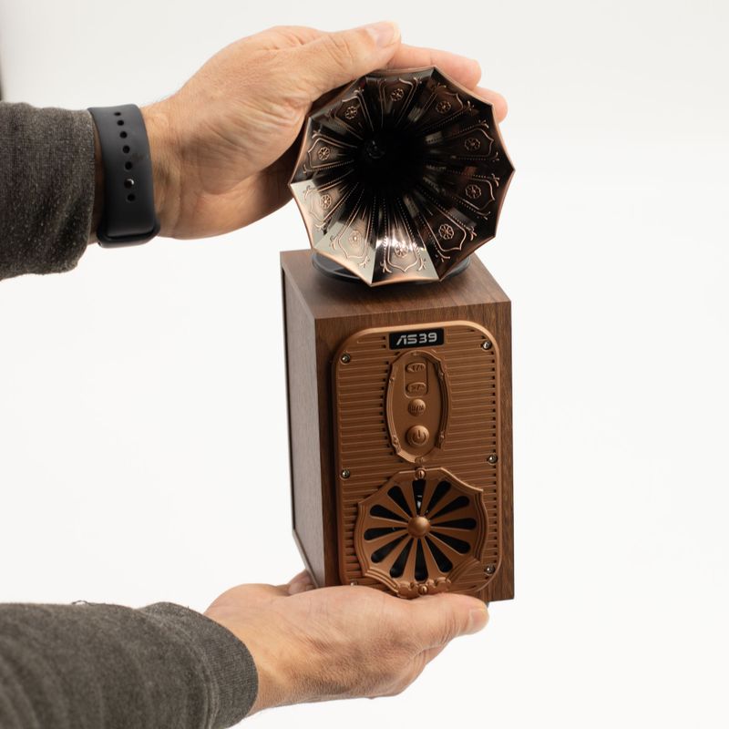 Altavoz retro de gramófono alto (Extra Alto) - Bluetooth - 8 vatios