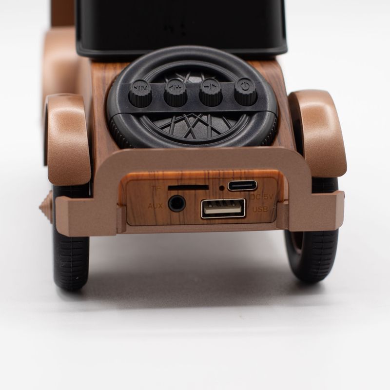 Altavoz clásico para coche vintage y soporte para teléfono - Bluetooth - 5 vatios