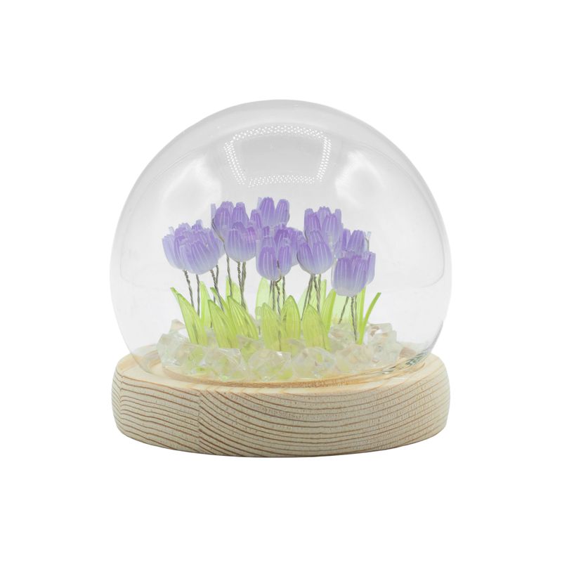 Domo de jardín Brillo Floral - 20 tulipanes - LED USB