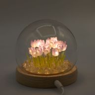 Domo de jardín Brillo Floral - 20 tulipanes - LED USB