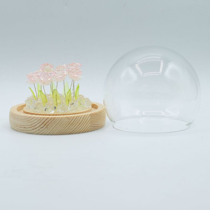 Domo de jardín Floral Glow - 10 rosas rosadas - LED USB