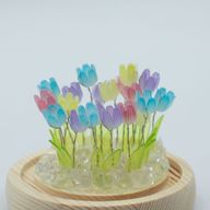 Domo de jardín Floral Glow - 20 tulipanes multicolor - LED USB