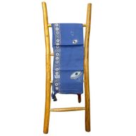 Colección Nómada Sari Mediterráneo - Pareo - Diseño del Ojo Maligno en Azul Rico y Dorado
