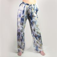 (ML) Colección Nómada Sari Mediterráneo - Pantalones - Motivo Griego en Oro y Azul