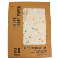 A4 - Papel artesanal Lokta (paquete de 20 hojas) - Algodón floral mixto