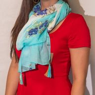 Pañuelo Nomad Sari Aqua Fish – turquesa (180x50cm)