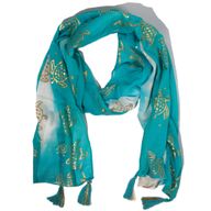 Nomad Sari Pañuelo de Verano – Estampado de Tortugas – Turquesa (180 × 50 cm)