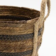 Cestas grandes de hoja de plátano y pasto marino - marrón natural - set de 3