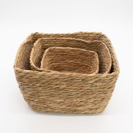 Cestas cuadradas de hierba marina - Natural - Juego de 3