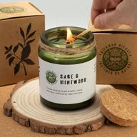 Vela de soja Greenman Woodwick - Salvia y Madera de Menta