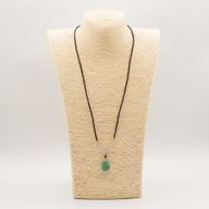 Collar de cuerda Colgante de piedra preciosa - Tortuga de jade
