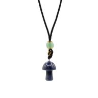 Collar de cuerda Colgante de piedra preciosa - Hongo de sodalita