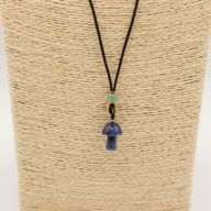 Collar de cuerda Colgante de piedra preciosa - Hongo de sodalita