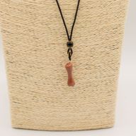 Collar de cuerda con colgante de piedra preciosa - Goldstone hueso