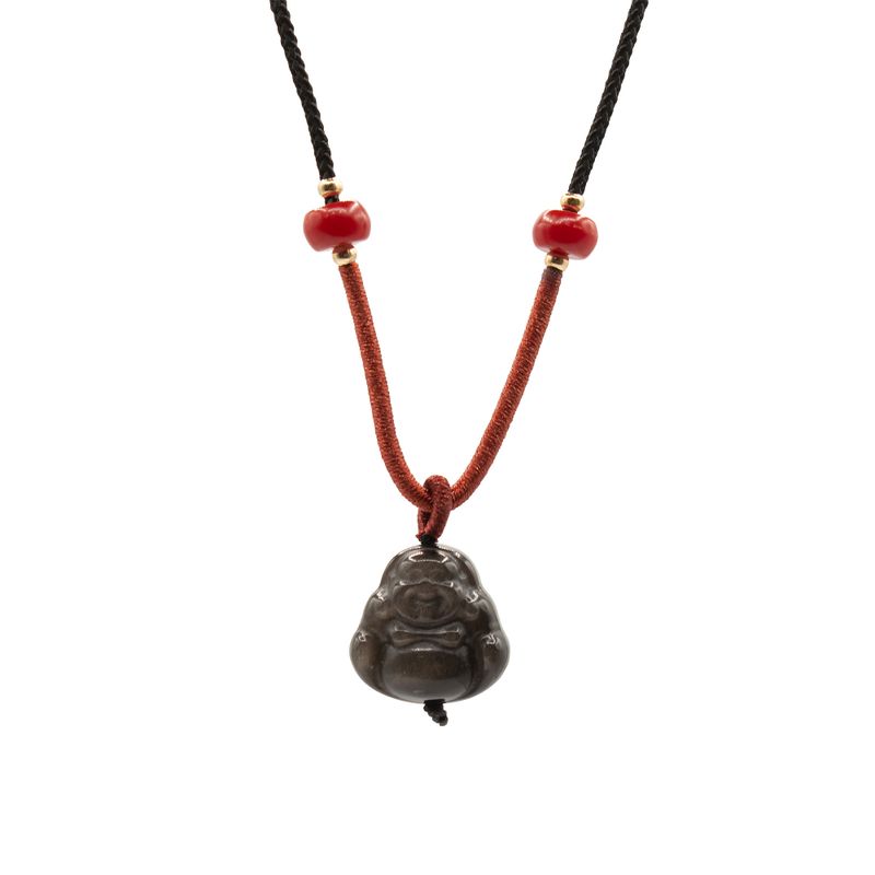 Colgantes geniales de piedras preciosas - Buda de obsidiana Sliver