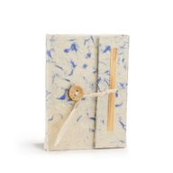 Cuaderno grande de algodón azul mixto Mini Lokta (12x8cm) 40 hojas