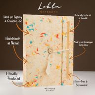 Lrg Lokta Mixed Colour Cotton Notebook (21x15cm) - 45 leafs - inc bookmark