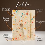 Cuaderno de algodón de colores surtidos Med Lokta Lrg (15x12cm) - 45 hojas