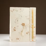 Cuaderno de flores mixtas de Lokta grande (21x15cm) - 45 hojas - incluye marcador