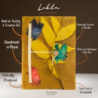 Lokta Bold Floral Notebook – Grande (21x15cm) – 45 hojas – Incluye marcapáginas – Oliva