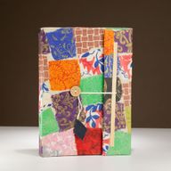 Lokta Patchwork Notebook – Grande (21x15cm) – 45 Hojas – Incluye marcador de páginas – Multicolor