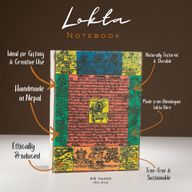 Cuaderno de banderas de oración de lokta tradicional – Mediano (15x12 cm) – 45 hojas – Natural