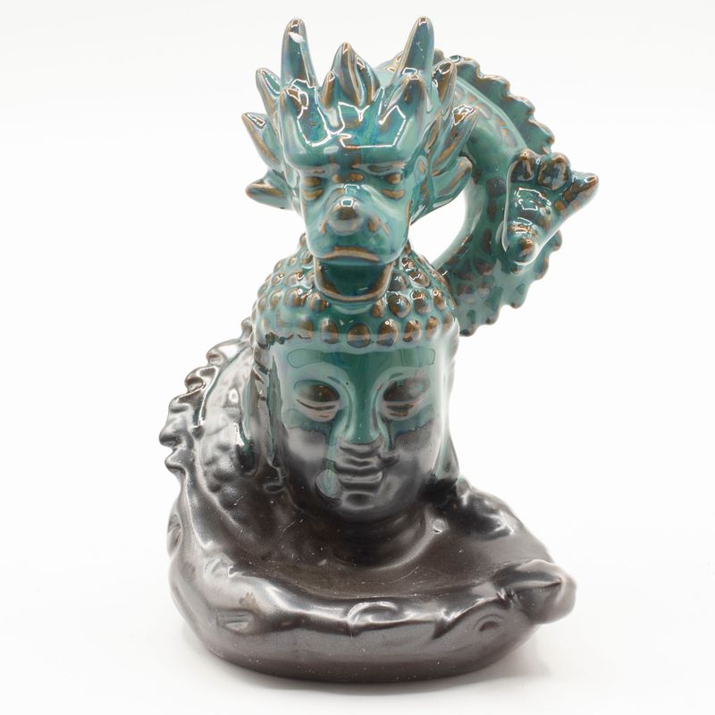 Quemador de incienso de flujo inverso - Dragón sobre Buda