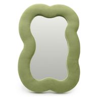 Espejo suave ondulado - Nube grande - Verde musgo (33.4x23.5x2.3cm)