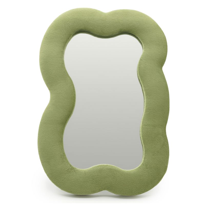 Espejo suave ondulado - Nube grande - Verde musgo (33.4x23.5x2.3cm)