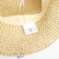 Nomad Sari Sombrero de Paja de Ala Blanda para el Sol - Flores Beige y Azules