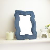 Espejo suave y ondulado – Marco grueso – Azul real (30.5x22.5x2.3cm)