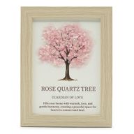 Cuadro de piedra preciosa - Árbol de la Vida - Cuarzo rosa (20x14.7x1cm)