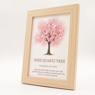 Cuadro de piedra preciosa - Árbol de la Vida - Cuarzo rosa (20x14.7x1cm)